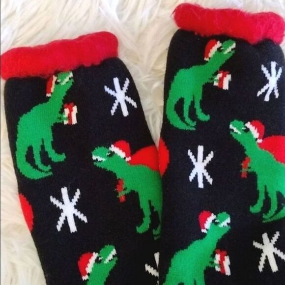 Hot Topic Dinosaurs and Muk Luks Gnomes Fleece Socks Bundle NEW - Picture 4 of 15